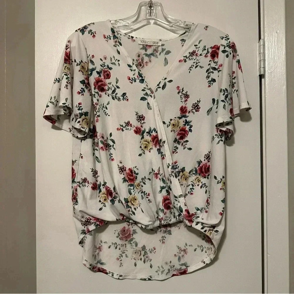 Lola Grace white floral wrap top size M - Picture 1 of 5